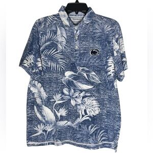 Tommy Bahama Penn state nittany lions Floral Polo Shirt men’s Medium Trim Fit